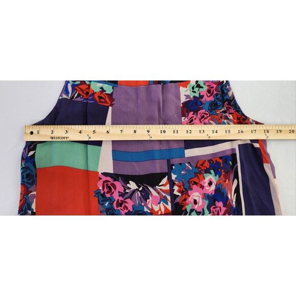 Anthropologie Maeve Top Womens Small Floral Color Block Lined Boho Tank Blouse - Picture 4 of 9